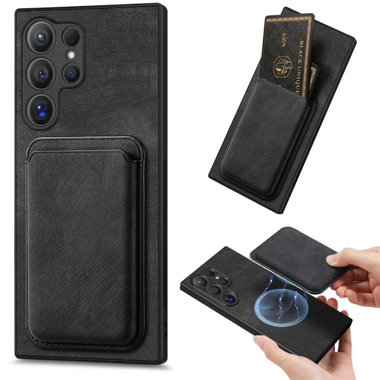 Retro Leather Card Bag Magnetic Phone Case, For Samsung Galaxy S25 5G, For Samsung Galaxy S25+ 5G, For Samsung Galaxy S25 Ultra 5G, For Samsung Galaxy A55 5G