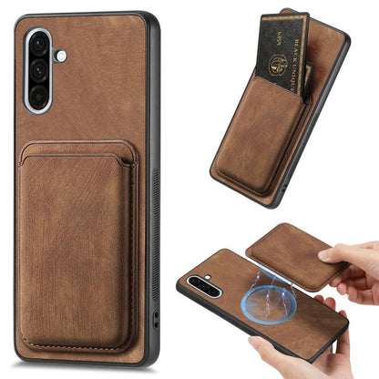 Retro Leather Card Bag Magnetic Phone Case, For Samsung Galaxy A26 5G, For Samsung Galaxy A36, For Samsung Galaxy S25 5G, For Samsung Galaxy S25+ 5G