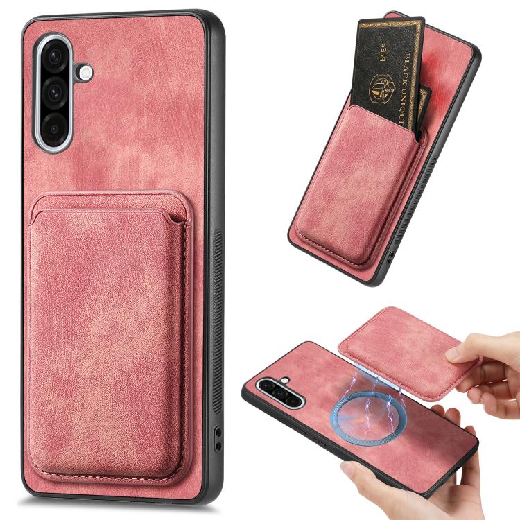 Retro Leather Card Bag Magnetic Phone Case, For Samsung Galaxy A26 5G, For Samsung Galaxy A36, For Samsung Galaxy S25 5G, For Samsung Galaxy S25+ 5G