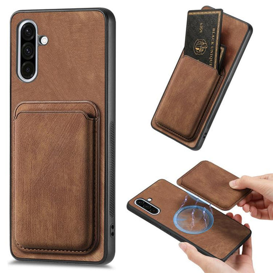 Retro Leather Card Bag Magnetic Phone Case, For Samsung Galaxy A26 5G, For Samsung Galaxy A36, For Samsung Galaxy S25 5G, For Samsung Galaxy S25+ 5G