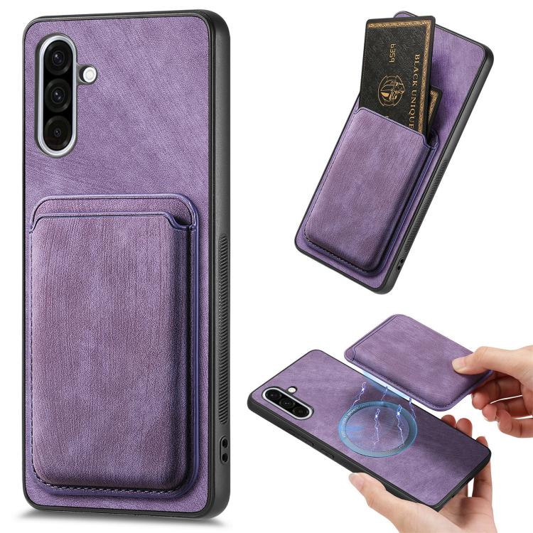 Retro Leather Card Bag Magnetic Phone Case, For Samsung Galaxy A26 5G, For Samsung Galaxy A36, For Samsung Galaxy S25 5G, For Samsung Galaxy S25+ 5G