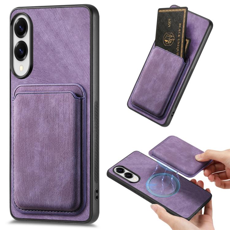 Retro Leather Card Bag Magnetic Phone Case, For Samsung Galaxy A57 5G, For Samsung Galaxy A37 5G, For Samsung Galaxy S25 Edge 5G, For Samsung Galaxy A56 5G