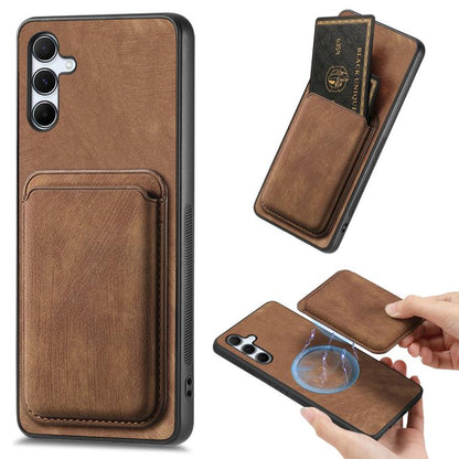 Retro Leather Card Bag Magnetic Phone Case, For Samsung Galaxy S25 5G, For Samsung Galaxy S25+ 5G, For Samsung Galaxy S25 Ultra 5G, For Samsung Galaxy A55 5G