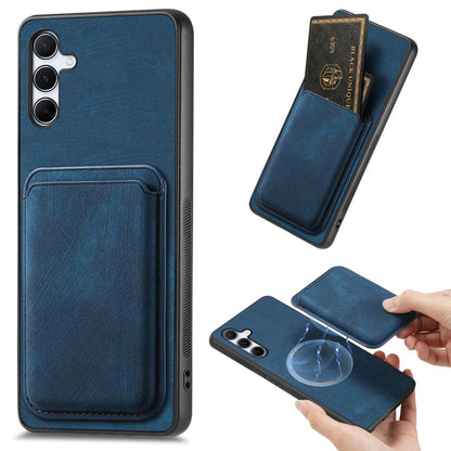 Retro Leather Card Bag Magnetic Phone Case, For Samsung Galaxy S25 5G, For Samsung Galaxy S25+ 5G, For Samsung Galaxy S25 Ultra 5G, For Samsung Galaxy A55 5G