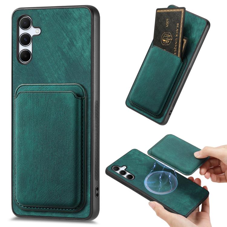 Retro Leather Card Bag Magnetic Phone Case, For Samsung Galaxy S25 5G, For Samsung Galaxy S25+ 5G, For Samsung Galaxy S25 Ultra 5G, For Samsung Galaxy A55 5G