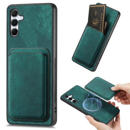 Retro Leather Card Bag Magnetic Phone Case, For Samsung Galaxy S25 5G, For Samsung Galaxy S25+ 5G, For Samsung Galaxy S25 Ultra 5G, For Samsung Galaxy A55 5G