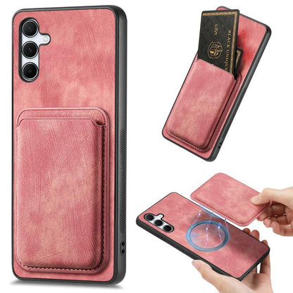 Retro Leather Card Bag Magnetic Phone Case, For Samsung Galaxy S25 5G, For Samsung Galaxy S25+ 5G, For Samsung Galaxy S25 Ultra 5G, For Samsung Galaxy A55 5G