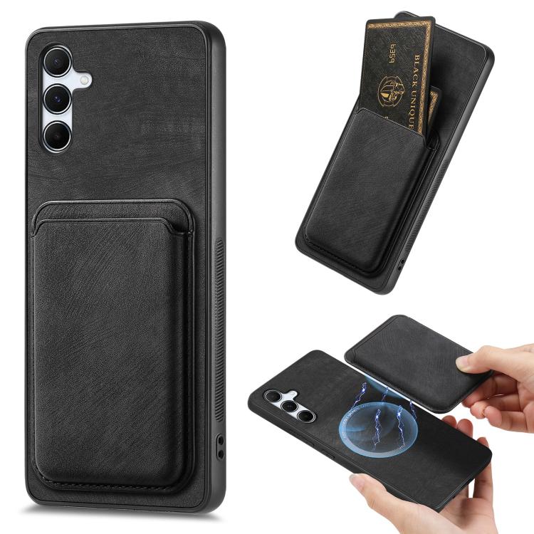 Retro Leather Card Bag Magnetic Phone Case, For Samsung Galaxy S25 5G, For Samsung Galaxy S25+ 5G, For Samsung Galaxy S25 Ultra 5G, For Samsung Galaxy A55 5G