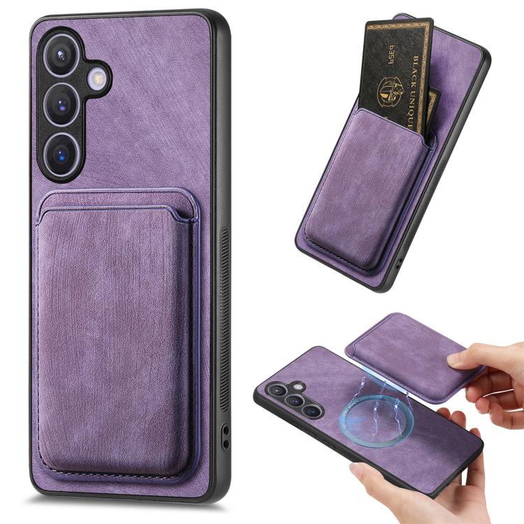 Retro Leather Card Bag Magnetic Phone Case, For Samsung Galaxy A57 5G, For Samsung Galaxy A37 5G, For Samsung Galaxy S25 Edge 5G, For Samsung Galaxy A56 5G