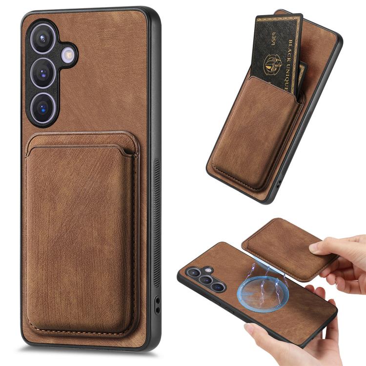 Retro Leather Card Bag Magnetic Phone Case, For Samsung Galaxy A57 5G, For Samsung Galaxy A37 5G, For Samsung Galaxy S25 Edge 5G, For Samsung Galaxy A56 5G