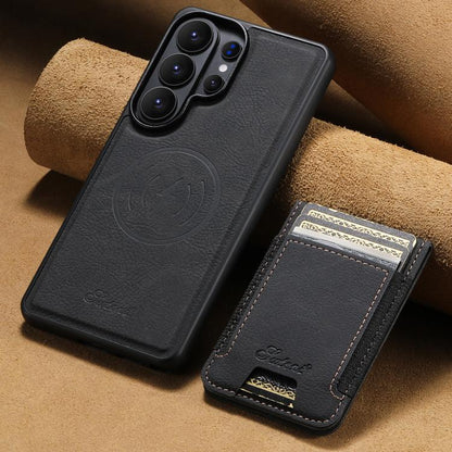 Suteni H17 Litchi Texture Leather MagSafe Detachable Wallet Phone Case, For Samsung Galaxy S26+ 5G, For Samsung Galaxy S26 Ultra 5G, For Samsung Galaxy S25 5G, For Samsung Galaxy S25+ 5G, For Samsung Galaxy S25 Ultra 5G, For Samsung Galaxy S24 Ultra 5G