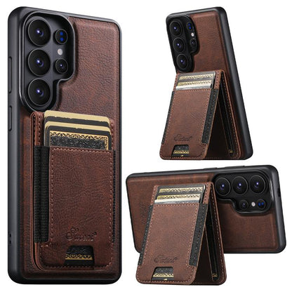Suteni H17 Litchi Texture Leather MagSafe Detachable Wallet Phone Case, For Samsung Galaxy S26+ 5G, For Samsung Galaxy S26 Ultra 5G, For Samsung Galaxy S25 5G, For Samsung Galaxy S25+ 5G, For Samsung Galaxy S25 Ultra 5G, For Samsung Galaxy S24 Ultra 5G