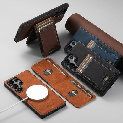 Suteni H17 Litchi Texture Leather MagSafe Detachable Wallet Phone Case, For Samsung Galaxy S26+ 5G, For Samsung Galaxy S26 Ultra 5G, For Samsung Galaxy S25 5G, For Samsung Galaxy S25+ 5G, For Samsung Galaxy S25 Ultra 5G, For Samsung Galaxy S24 Ultra 5G