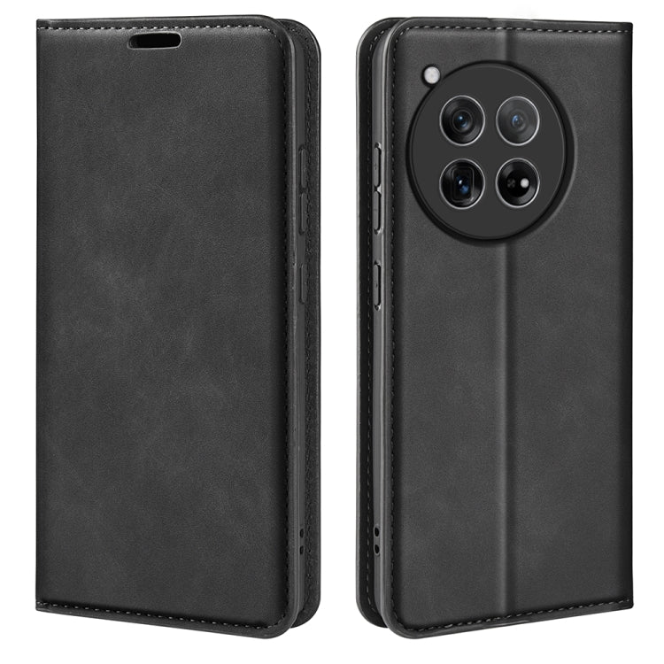 Retro-skin Magnetic Suction Leather Phone Case, For OnePlus 12
