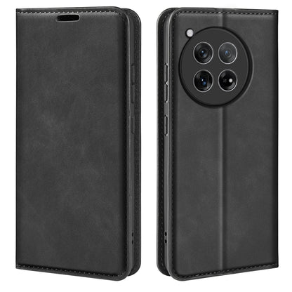 Retro-skin Magnetic Suction Leather Phone Case, For OnePlus 12