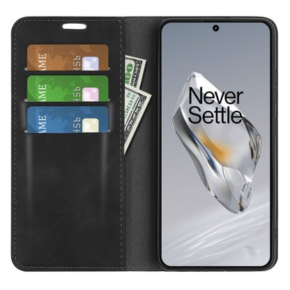 Retro-skin Magnetic Suction Leather Phone Case, For OnePlus 12