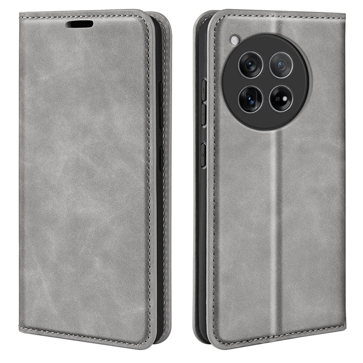 Retro-skin Magnetic Suction Leather Phone Case, For OnePlus 12