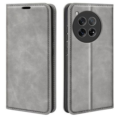 Retro-skin Magnetic Suction Leather Phone Case, For OnePlus 12