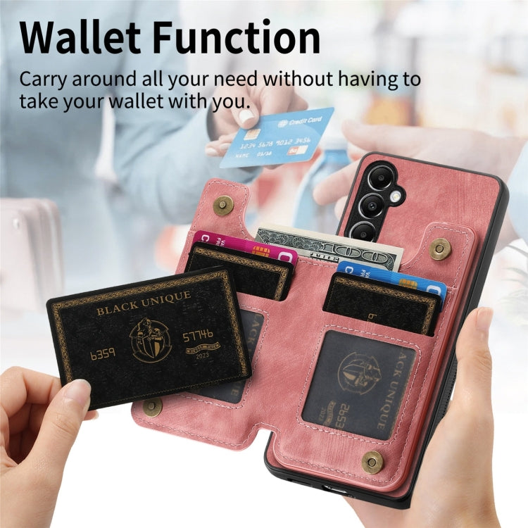 Retro Leather Zipper Wallet Back Phone Case, For Samsung Galaxy A24, For Samsung Galaxy A34 5G, For Samsung Galaxy A54 5G, For Samsung Galaxy A04 4G