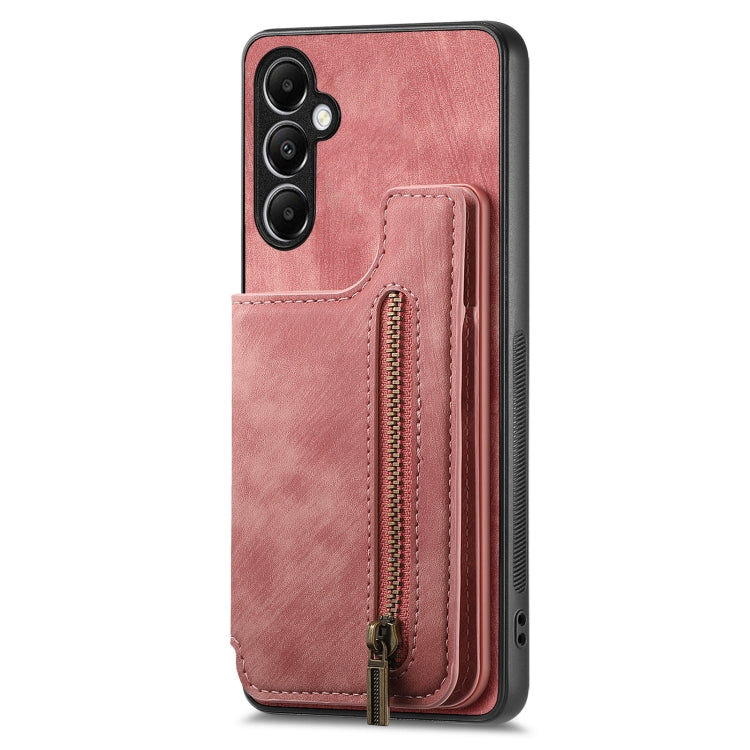 Retro Leather Zipper Wallet Back Phone Case, For Samsung Galaxy A54 5G, For Samsung Galaxy A04 4G, For Samsung Galaxy M53 5G, For Samsung Galaxy M33