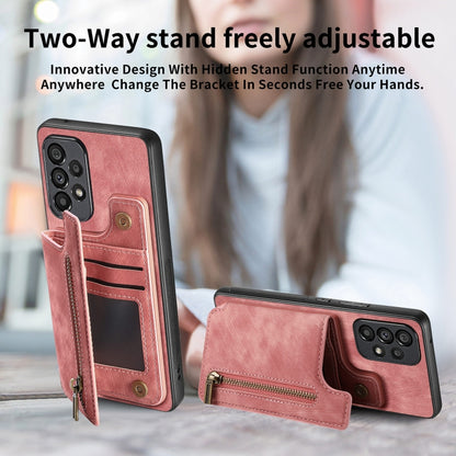 Retro Leather Zipper Wallet Back Phone Case, For Samsung Galaxy A32 4G, For Samsung Galaxy A32 5G, For Samsung Galaxy S21 5G, For Samsung Galaxy A51 5G