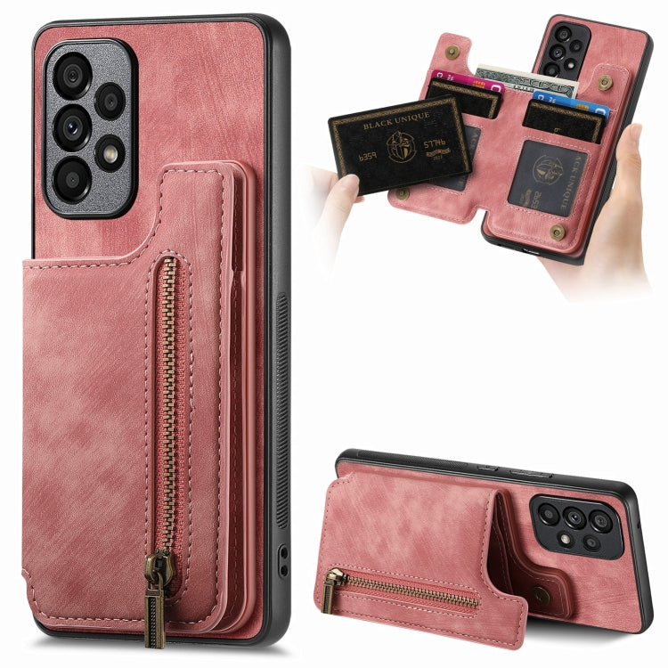 Retro Leather Zipper Wallet Back Phone Case, For Samsung Galaxy S20 FE, For Samsung Galaxy A52 4G/5G, For Samsung Galaxy A72 4G/5G, For Samsung Galaxy S20