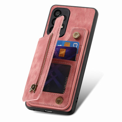 Retro Leather Zipper Wallet Back Phone Case, For Samsung Galaxy A30/A20/M10s, For Samsung Galaxy A50/A30s/A50s, For Samsung Galaxy Note10, For Samsung Galaxy Note10+