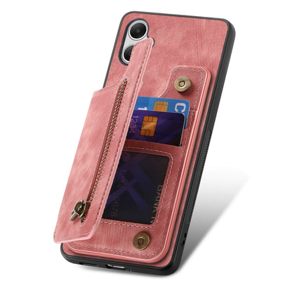Retro Leather Zipper Wallet Back Phone Case, For Samsung Galaxy A22 4G, For Samsung Galaxy A22 5G, For Samsung Galaxy A32 4G, For Samsung Galaxy A32 5G