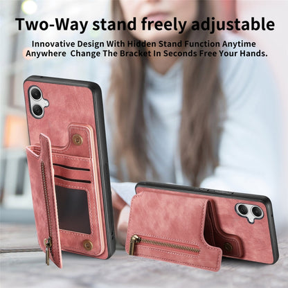 Retro Leather Zipper Wallet Back Phone Case, For Samsung Galaxy A22 4G, For Samsung Galaxy A22 5G, For Samsung Galaxy A32 4G, For Samsung Galaxy A32 5G