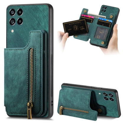 Retro Leather Zipper Wallet Back Phone Case, For Samsung Galaxy A22 4G, For Samsung Galaxy A22 5G, For Samsung Galaxy A32 4G, For Samsung Galaxy A32 5G