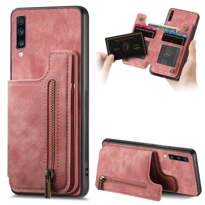 Retro Leather Zipper Wallet Back Phone Case, For Samsung Galaxy A30/A20/M10s, For Samsung Galaxy A50/A30s/A50s, For Samsung Galaxy Note10, For Samsung Galaxy Note10+