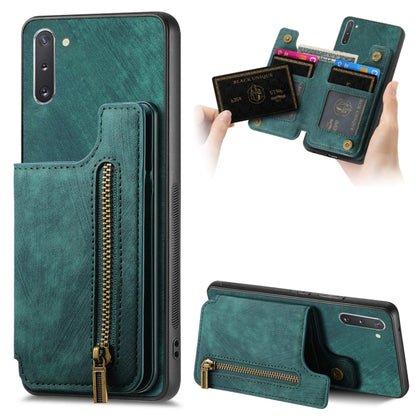 Retro Leather Zipper Wallet Back Phone Case, For Samsung Galaxy A30/A20/M10s, For Samsung Galaxy A50/A30s/A50s, For Samsung Galaxy Note10, For Samsung Galaxy Note10+