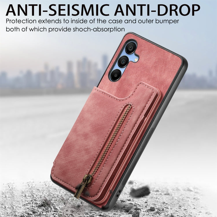 Retro Leather Zipper Wallet Back Phone Case, For Samsung Galaxy Note10+