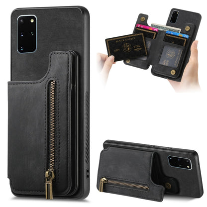 Retro Leather Zipper Wallet Back Phone Case, For Samsung Galaxy S20 FE, For Samsung Galaxy A52 4G/5G, For Samsung Galaxy A72 4G/5G, For Samsung Galaxy S20