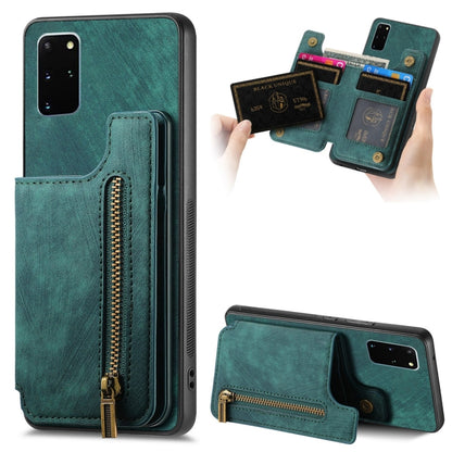 Retro Leather Zipper Wallet Back Phone Case, For Samsung Galaxy S20 FE, For Samsung Galaxy A52 4G/5G, For Samsung Galaxy A72 4G/5G, For Samsung Galaxy S20