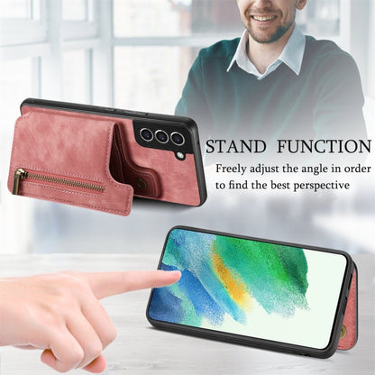Retro Leather Zipper Wallet Back Phone Case, For Samsung Galaxy S21 5G, For Samsung Galaxy A31, For Samsung Galaxy A71, For Samsung Galaxy A51