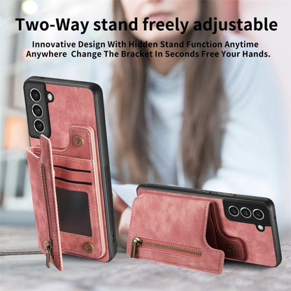 Retro Leather Zipper Wallet Back Phone Case, For Samsung Galaxy S21 5G, For Samsung Galaxy A31, For Samsung Galaxy A71, For Samsung Galaxy A51