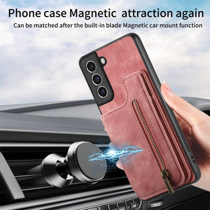 Retro Leather Zipper Wallet Back Phone Case, For Samsung Galaxy S21 5G, For Samsung Galaxy A31, For Samsung Galaxy A71, For Samsung Galaxy A51