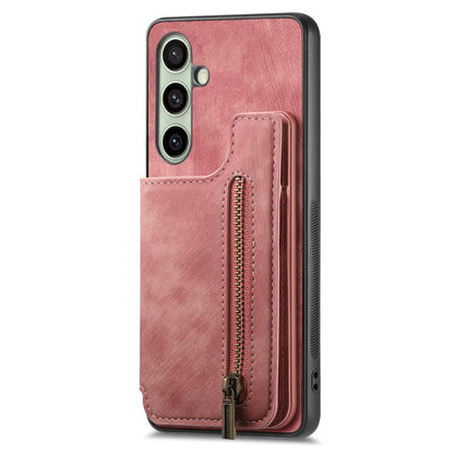 Retro Leather Zipper Wallet Back Phone Case, For Samsung Galaxy A36, For Samsung Galaxy S25 5G, For Samsung Galaxy S25+ 5G, For Samsung Galaxy S25 Ultra 5G