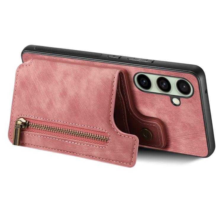 Retro Leather Zipper Wallet Back Phone Case, For Samsung Galaxy A36, For Samsung Galaxy S25 5G, For Samsung Galaxy S25+ 5G, For Samsung Galaxy S25 Ultra 5G