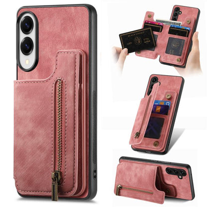 Retro Leather Zipper Wallet Back Phone Case, For Samsung Galaxy A57 5G, For Samsung Galaxy A37 5G, For Samsung Galaxy S25 Edge 5G, For Samsung Galaxy A56 5G