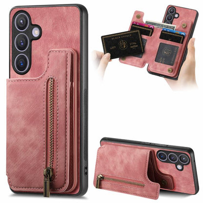 Retro Leather Zipper Wallet Back Phone Case, For Samsung Galaxy A57 5G, For Samsung Galaxy A37 5G, For Samsung Galaxy S25 Edge 5G, For Samsung Galaxy A56 5G
