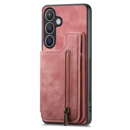 Retro Leather Zipper Wallet Back Phone Case, For Samsung Galaxy A57 5G, For Samsung Galaxy A37 5G, For Samsung Galaxy S25 Edge 5G, For Samsung Galaxy A56 5G