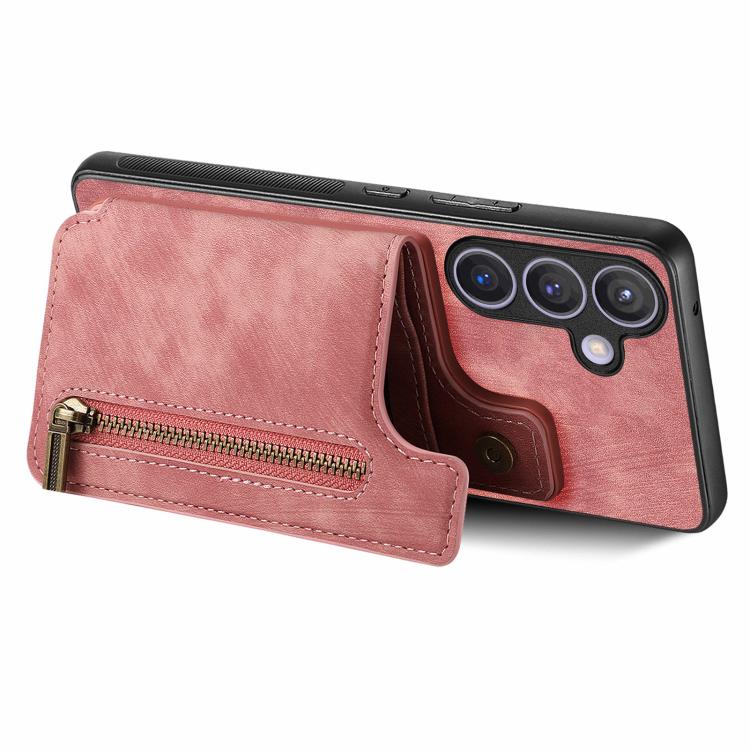 Retro Leather Zipper Wallet Back Phone Case, For Samsung Galaxy A57 5G, For Samsung Galaxy A37 5G, For Samsung Galaxy S25 Edge 5G, For Samsung Galaxy A56 5G