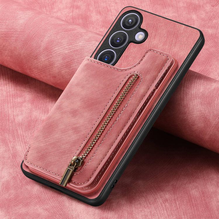 Retro Leather Zipper Wallet Back Phone Case, For Samsung Galaxy A57 5G, For Samsung Galaxy A37 5G, For Samsung Galaxy S25 Edge 5G, For Samsung Galaxy A56 5G