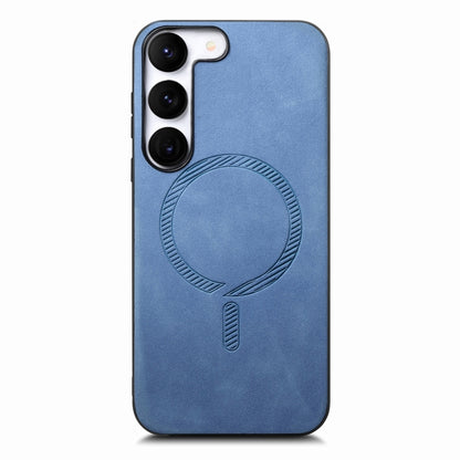 Solid Color Retro Magsafe PU Back Cover Phone Case, For Samsung Galaxy S23 Ultra 5G, For Samsung Galaxy S23+ 5G, For Samsung Galaxy S23 5G