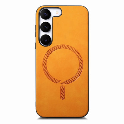 Solid Color Retro Magsafe PU Back Cover Phone Case, For Samsung Galaxy S23 Ultra 5G, For Samsung Galaxy S23+ 5G, For Samsung Galaxy S23 5G