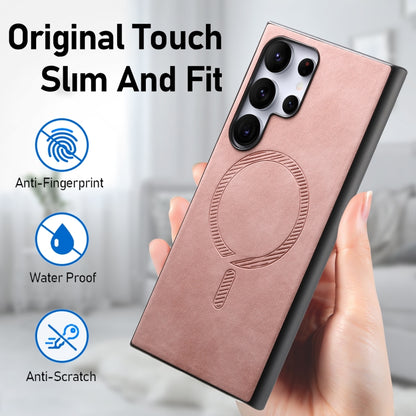 Solid Color Retro Magsafe PU Back Cover Phone Case, For Samsung Galaxy S23 Ultra 5G, For Samsung Galaxy S23+ 5G, For Samsung Galaxy S23 5G