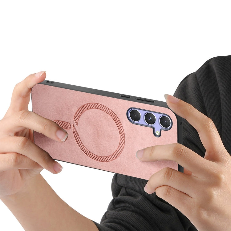 Solid Color Retro Magsafe PU Back Cover Phone Case, For Samsung Galaxy A14
