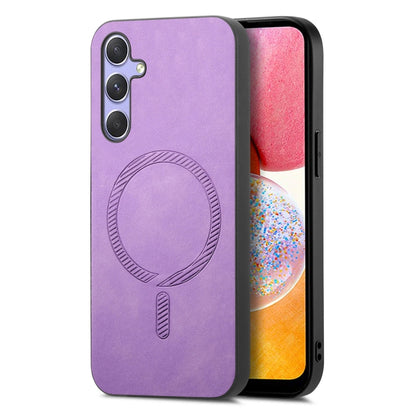 Solid Color Retro Magsafe PU Back Cover Phone Case, For Samsung Galaxy A14